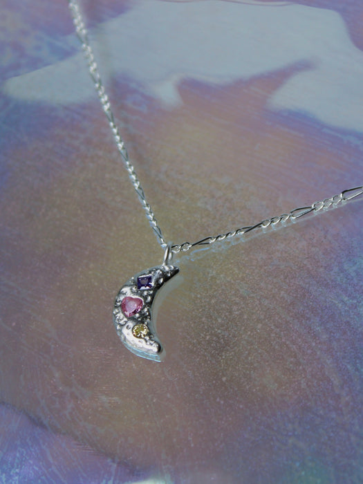 Crescent Éclat Silver Necklace